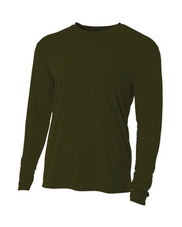 A4 Men's Cooling Performance Long Sleeve T-Shirt N3165 | Military Green - Front