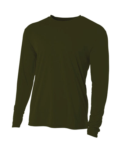 A4 Men's Cooling Performance Long Sleeve T-Shirt N3165 | Military Green - Front