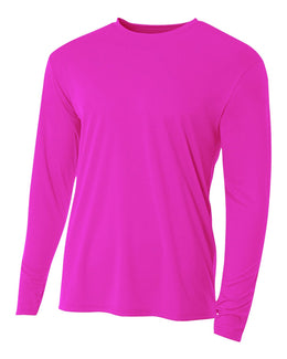 A4 Men's Cooling Performance Long Sleeve T-Shirt N3165 | Fuchsia - Front