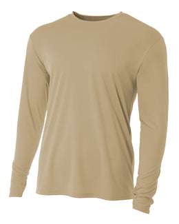 A4 Men's Cooling Performance Long Sleeve T-Shirt N3165 | Sand - Front