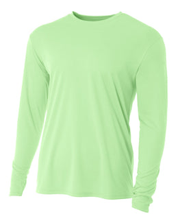 A4 Men's Cooling Performance Long Sleeve T-Shirt N3165 | Light Lime - Front