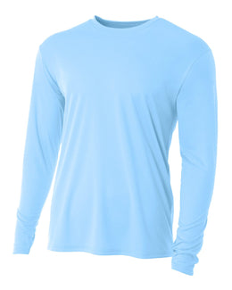 A4 Men's Cooling Performance Long Sleeve T-Shirt N3165 | Sky Blue - Front
