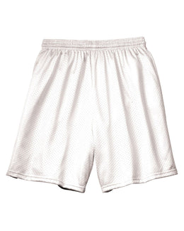 A4 Adult Seven Inch Inseam Mesh Shorts N5293 | White - Front