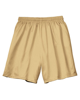 A4 Adult Seven Inch Inseam Mesh Shorts N5293 | Vegas Gold - Front