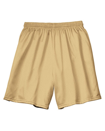 A4 Adult Seven Inch Inseam Mesh Shorts N5293 | Vegas Gold - Front