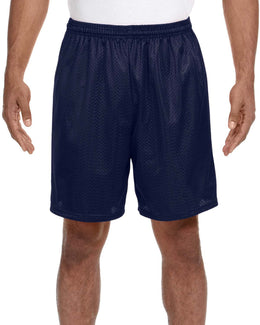 A4 Adult Seven Inch Inseam Mesh Shorts N5293 | Navy - Front