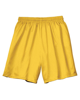 A4 Adult Seven Inch Inseam Mesh Shorts N5293 | Gold - Front