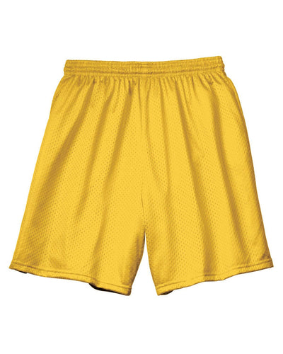 A4 Adult Seven Inch Inseam Mesh Shorts N5293 | Gold - Front