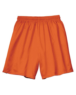 A4 Adult Seven Inch Inseam Mesh Shorts N5293 | Athletic Orange - Front