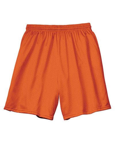 A4 Adult Seven Inch Inseam Mesh Shorts N5293 | Athletic Orange - Front