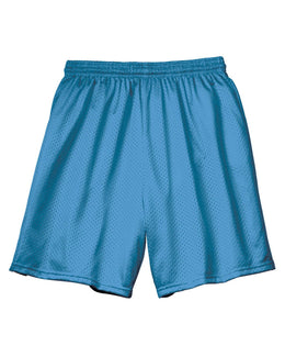 A4 Adult Seven Inch Inseam Mesh Shorts N5293 | Light Blue - Front