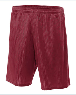 A4 Adult Seven Inch Inseam Mesh Shorts N5293 | Cardinal - Front