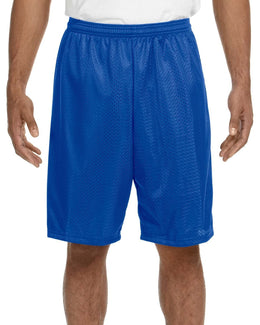 A4 Adult Nine Inch Inseam Mesh Shorts N5296 | Royal - Front