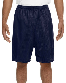 A4 Adult Nine Inch Inseam Mesh Shorts N5296 | Navy - Front