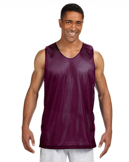 A4 Men's Reversible Mesh Tank NF1270 | Maroon/ White - Front