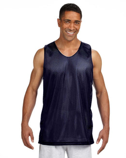 A4 Men's Reversible Mesh Tank NF1270 | Navy/ White - Front