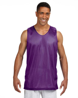 A4 Men's Reversible Mesh Tank NF1270 | Purple/ White - Front