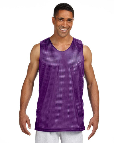 A4 Men's Reversible Mesh Tank NF1270 | Purple/ White - Front