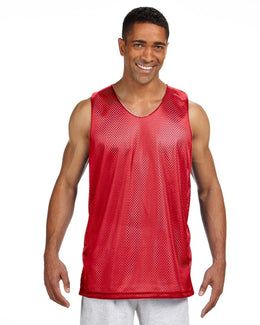 A4 Men's Reversible Mesh Tank NF1270 | Scarlet/ White - Front