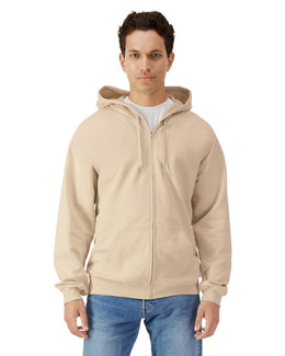 Gildan Softstyle Fleece Full-Zip Hooded Sweatshirt SF600 | Sand - Front
