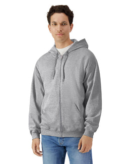 Gildan Softstyle Fleece Full-Zip Hooded Sweatshirt SF600 | Rs Sp Grey - Front