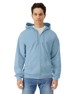 Gildan Softstyle Fleece Full-Zip Hooded Sweatshirt SF600 | Stone Blue - Front