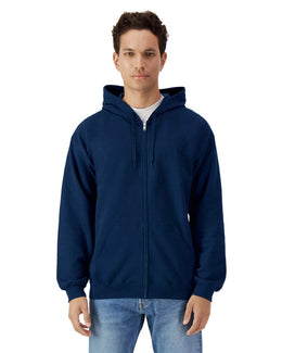 Gildan Softstyle Fleece Full-Zip Hooded Sweatshirt SF600 | Navy - Front