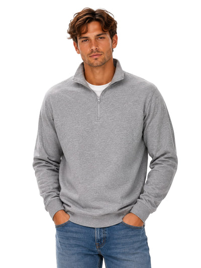Next Level Unisex Fleece Quarter-Zip Pullover in Grey