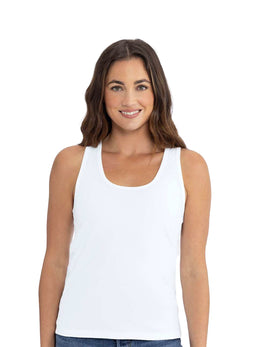 White Next Level Women's Cotton Tank