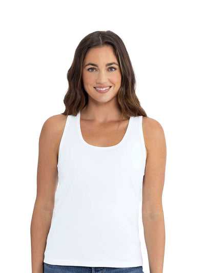 White Next Level Women's Cotton Tank