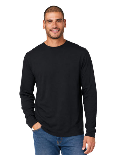 CORE365 Unisex Capital Long Sleeve Performance T-Shirt in black