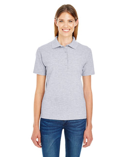 Hanes Ladies X-Temp Pique Polo Shirt with Fresh IQ 035P | Light Steel - Front