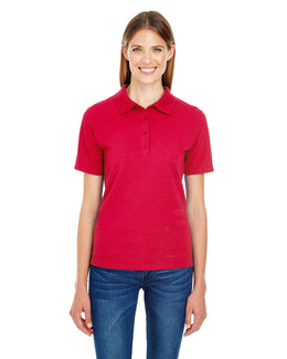 Hanes Ladies X-Temp Pique Polo Shirt with Fresh IQ 035P | Deep Red - Front