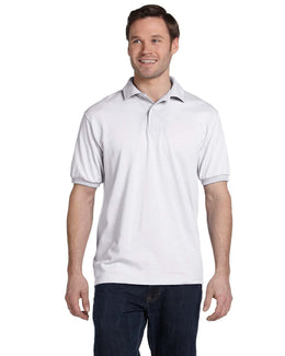 Hanes Jersey Knit Polo Shirt 054 | White - Front