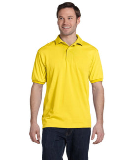 Hanes Jersey Knit Polo Shirt 054 | Yellow - Front