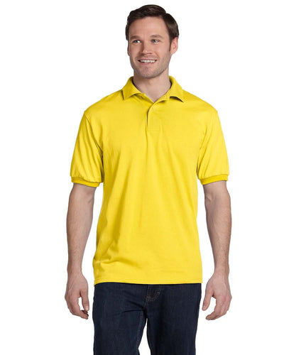 Hanes Jersey Knit Polo Shirt 054 | Yellow - Front