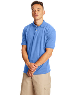 Hanes Jersey Knit Polo Shirt 054 | Carolina Blue - Front