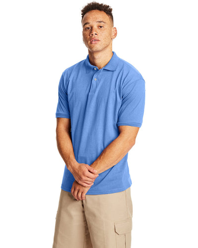 Hanes Jersey Knit Polo Shirt 054 | Carolina Blue - Front