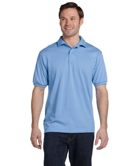 Hanes Jersey Knit Polo Shirt 054 | Light Blue - Front