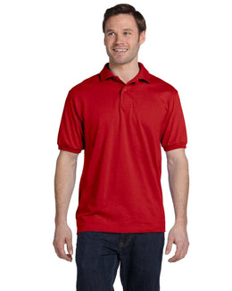 Hanes Jersey Knit Polo Shirt 054 | Deep Red - Front