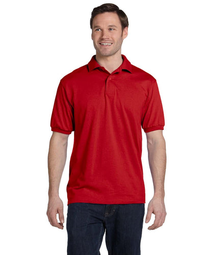 Hanes Jersey Knit Polo Shirt 054 | Deep Red - Front