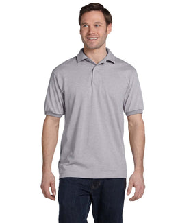Hanes Jersey Knit Polo Shirt 054 | Light Steel - Front