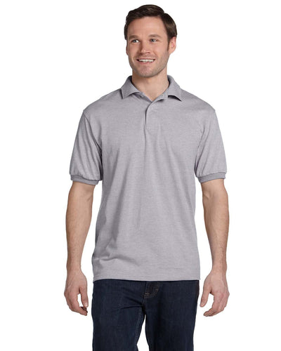 Hanes Jersey Knit Polo Shirt 054 | Light Steel - Front