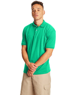 Hanes Jersey Knit Polo Shirt 054 | Kelly Green - Front