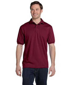 Hanes Jersey Knit Polo Shirt 054 | Cardinal - Front