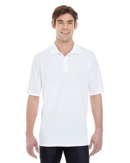 Hanes Mens X-Temp Pique Polo Shirt with Fresh IQ 055P | White - Front