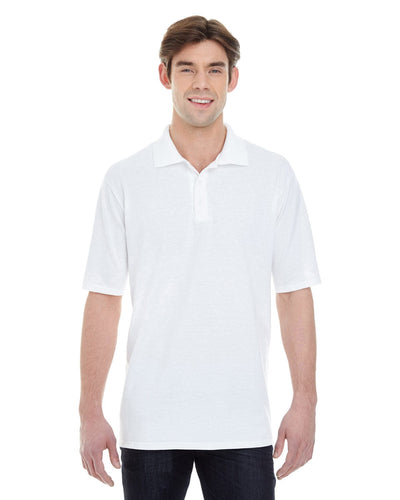 Hanes Mens X-Temp Pique Polo Shirt with Fresh IQ 055P | White - Front