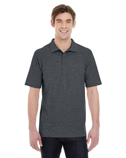 Hanes Mens X-Temp Pique Polo Shirt with Fresh IQ 055P | Charcoal Heather - Front