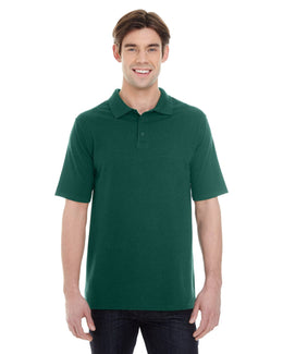 Hanes Mens X-Temp Pique Polo Shirt with Fresh IQ 055P | Deep Forest - Front