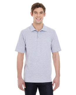 Hanes Mens X-Temp Pique Polo Shirt with Fresh IQ 055P | Light Steel - Front